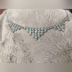 Antique/Vintage Blue Diamonté Choker Necklace